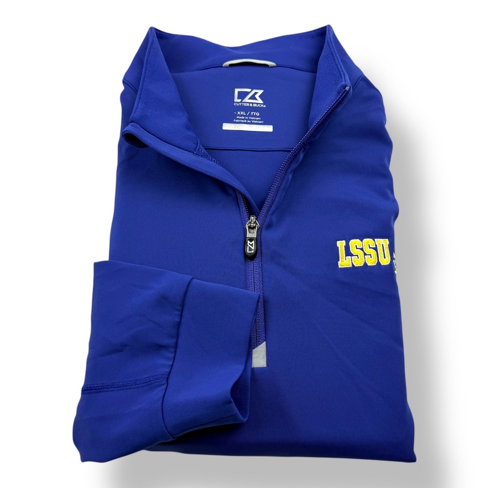 Cutter & Buck Mens XXL LSSU Lakers 1/4 Zip‎ Pullover Blue DryTec LSSU-3035